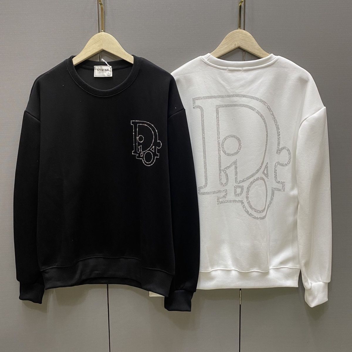 DIOR パーカー プリント 長袖 ファッション 丸襟 　カジュアル　ディオール100%綿　男女兼用