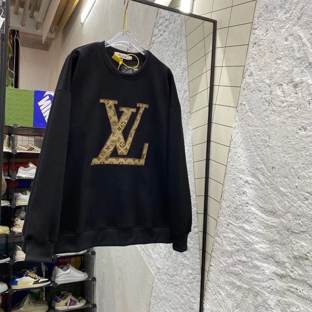 LOUIS VUITTON パーカー ルームウェア  ルイ・ヴィトンロゴ ブランド  プリント  トップス 男女兼用