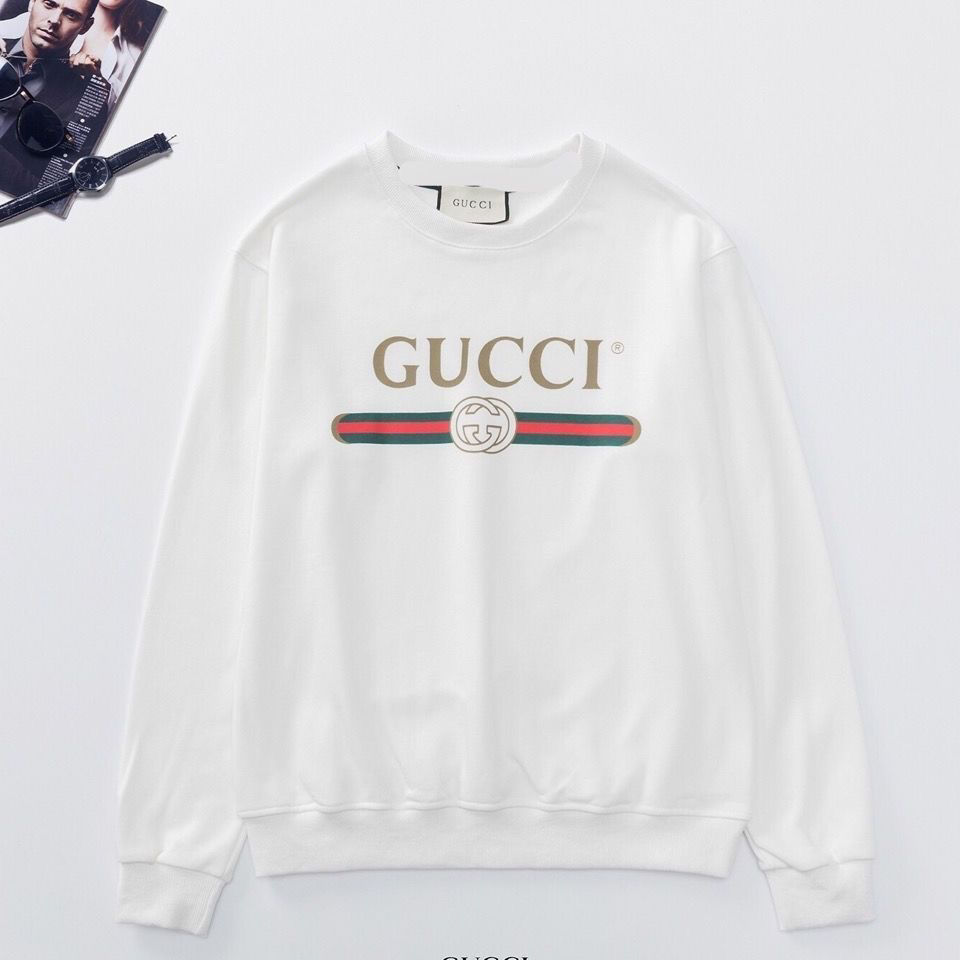 GUCCI2023秋 プリント ゆったり バーカー 長袖 防寒　グッチロゴ100%綿 男女兼用