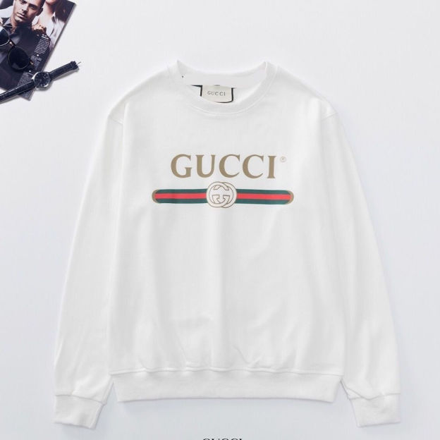 GUCCI2023秋 プリント ゆったり バーカー 長袖 防寒　グッチロゴ100%綿 男女兼用