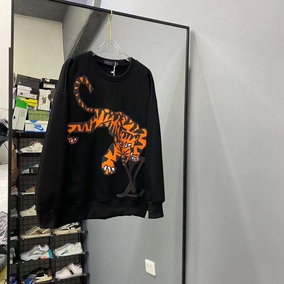 LOUIS VUITTON  パーカーブランド　ルイ・ヴィトン ロゴ トップス トラプリント  ゆったり　男女兼用