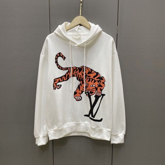 LOUIS VUITTON パーカー フード付き　ルームウェア  ルイ・ヴィトンロゴ ブランド  トラプリント  トップス 男女兼用