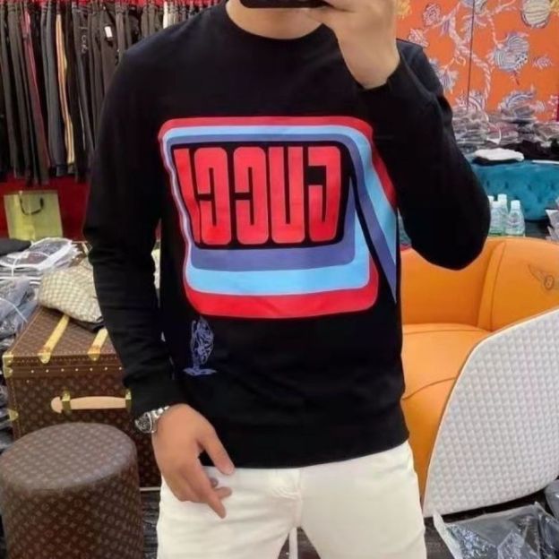 GUCCI2023秋ロゴプリント ゆったり おしゃれ バーカー 100%綿 男女兼用 春秋冬