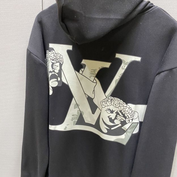 LOUIS VUITTON パーカー フード付き　ルームウェア  ルイ・ヴィトンロゴ ブランド  プリント 男女兼用