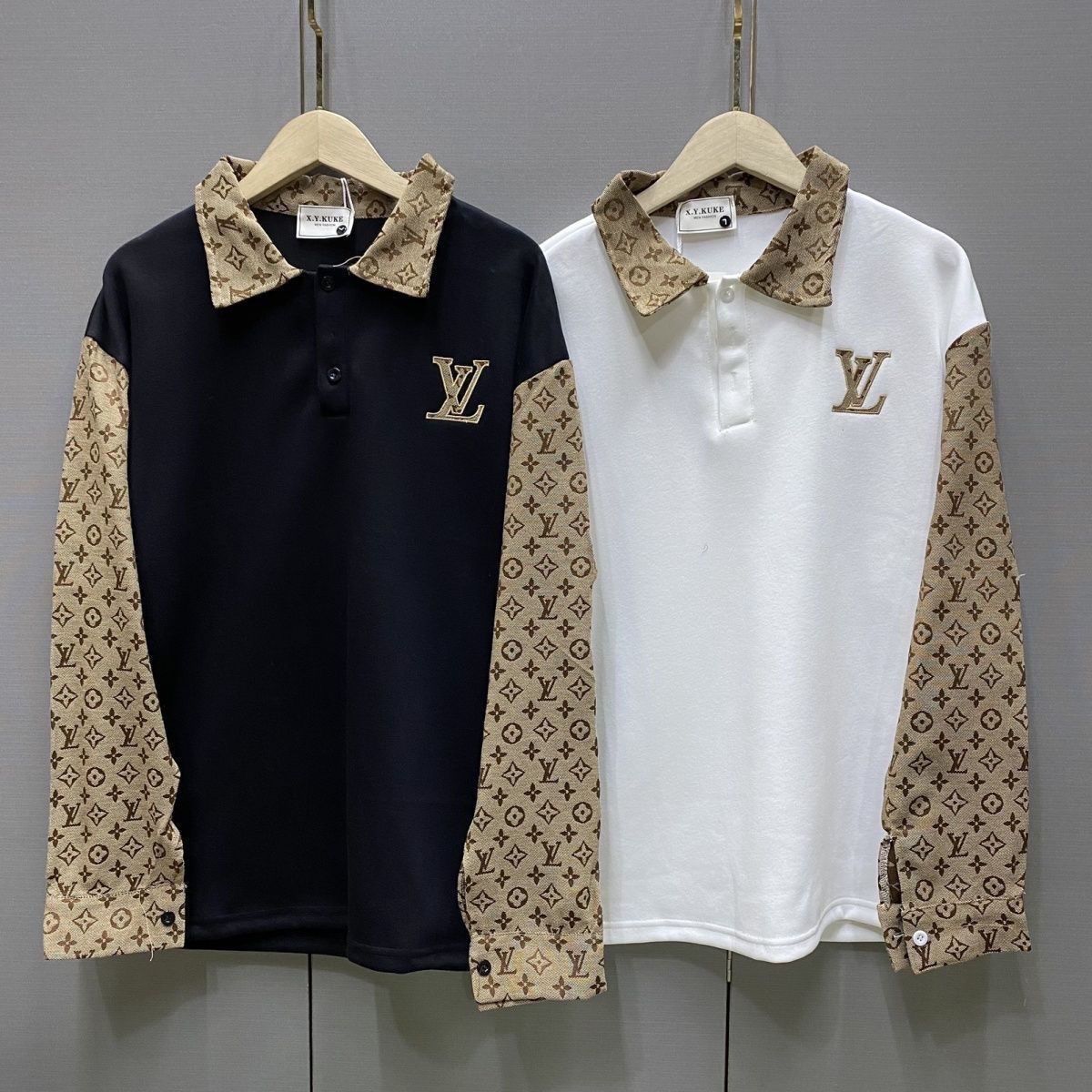 LOUIS VUITTON パーカー  ルイ・ヴィトンロゴ トレーナー  襟付き ゆったり 秋 冬  カジュアル おしゃれ