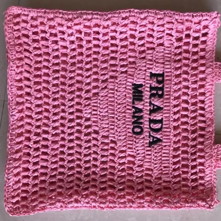 PRADA プラダ ロゴかぎ針編みトートバッグ