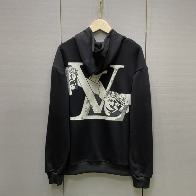 LOUIS VUITTON パーカー フード付き　ルームウェア  ルイ・ヴィトンロゴ ブランド  プリント 男女兼用