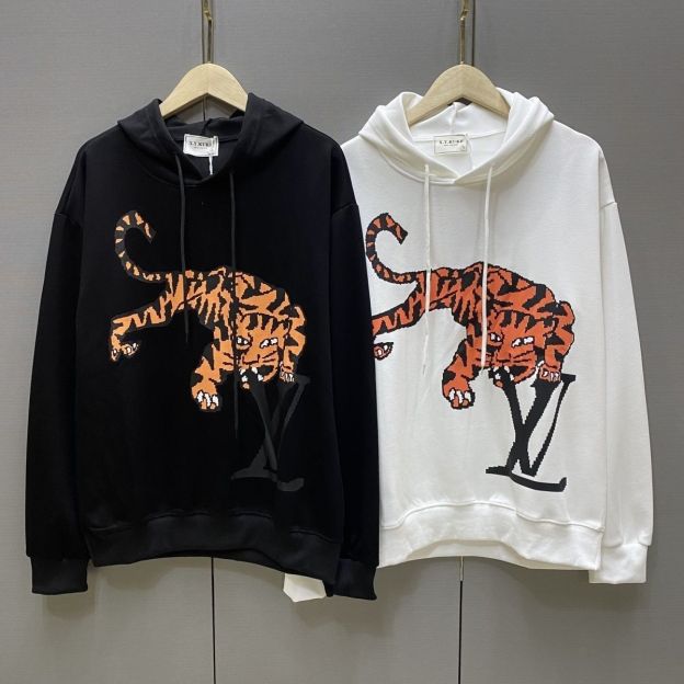 LOUIS VUITTON パーカー フード付き　ルームウェア  ルイ・ヴィトンロゴ ブランド  トラプリント  トップス 男女兼用