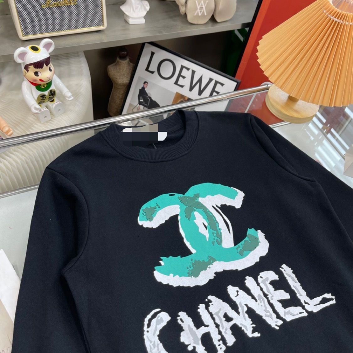 CHANEL  ins プリント ゆったり 厚い バーカー シャネル ロゴ 秋冬　100%綿 男女兼用