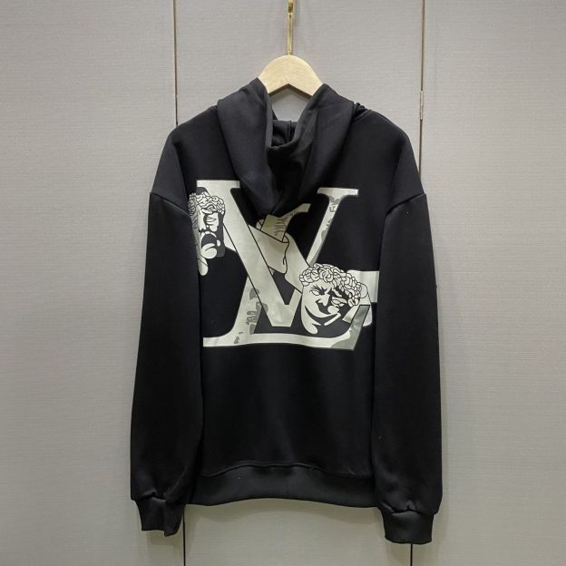 LOUIS VUITTON パーカー フード付き　ルームウェア  ルイ・ヴィトンロゴ ブランド  プリント 男女兼用