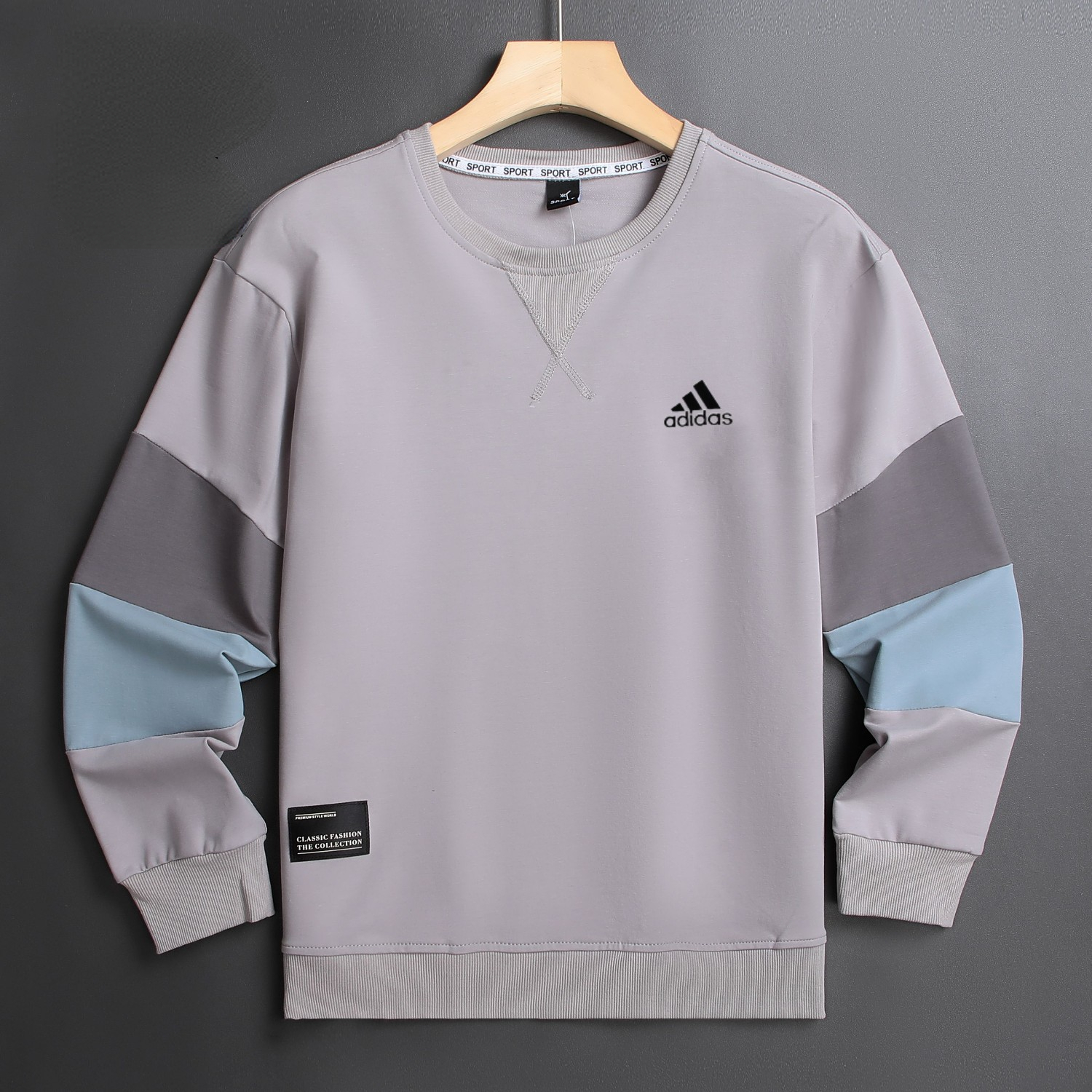 NIKE ADIDDS 2024秋 メンズスウェット クル 260g ブラック ダークグレー ライトグレー ブルー XL-5XL