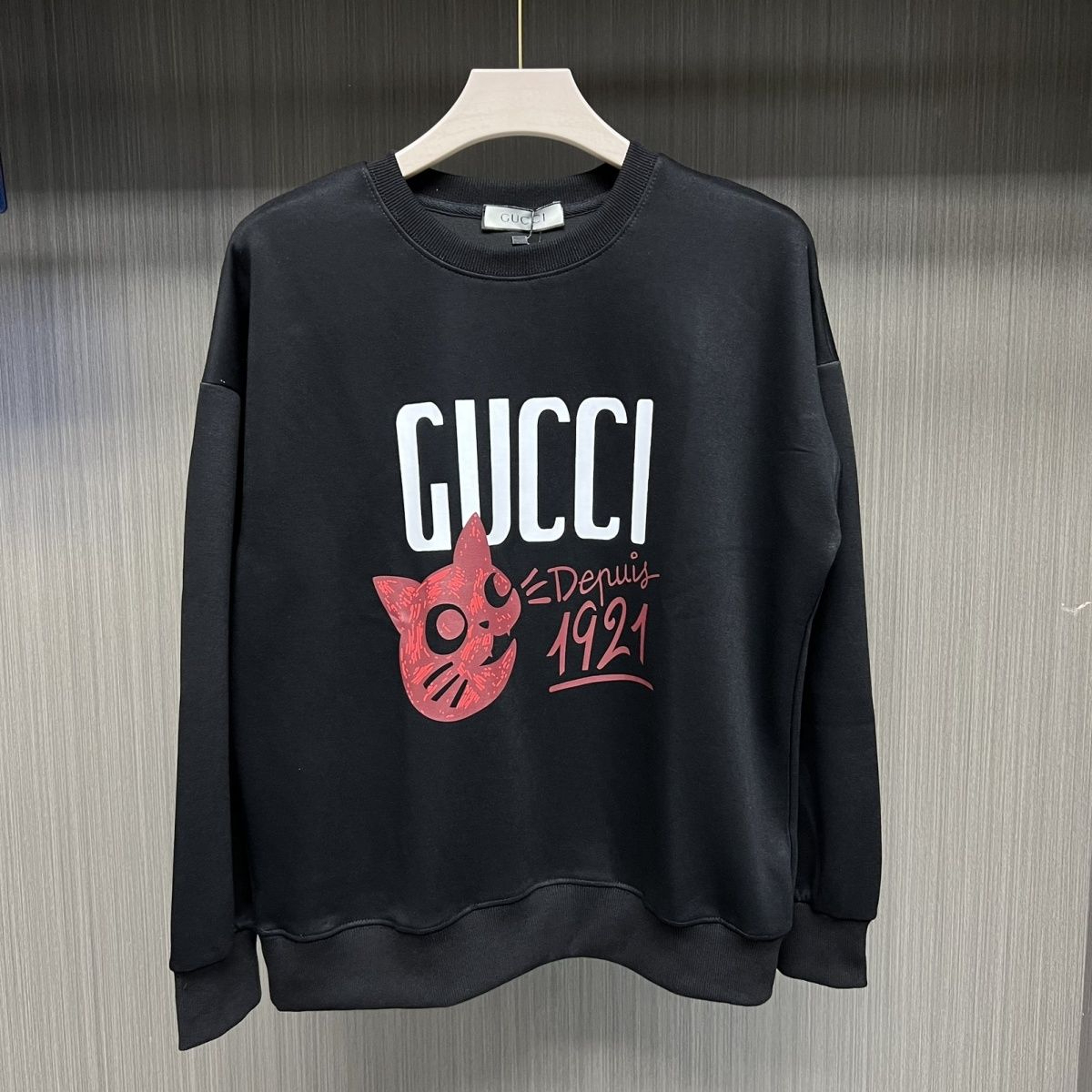 GUCCI2023秋 猫のロゴプリント プリント ゆったり 暖かい おしゃれ バーカー 100%綿 男女兼用 春秋冬