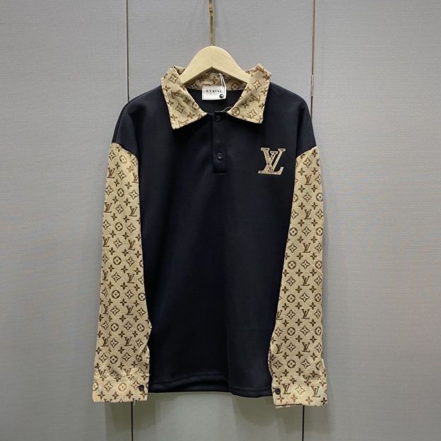 LOUIS VUITTON パーカー  ルイ・ヴィトンロゴ トレーナー  襟付き ゆったり 秋 冬  カジュアル おしゃれ