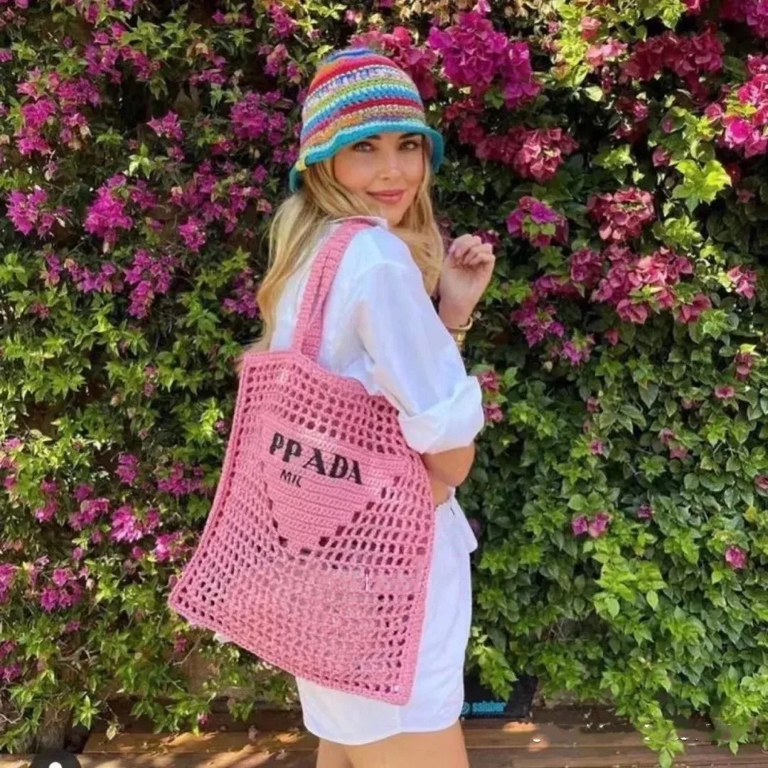 PRADA プラダ ロゴかぎ針編みトートバッグ
