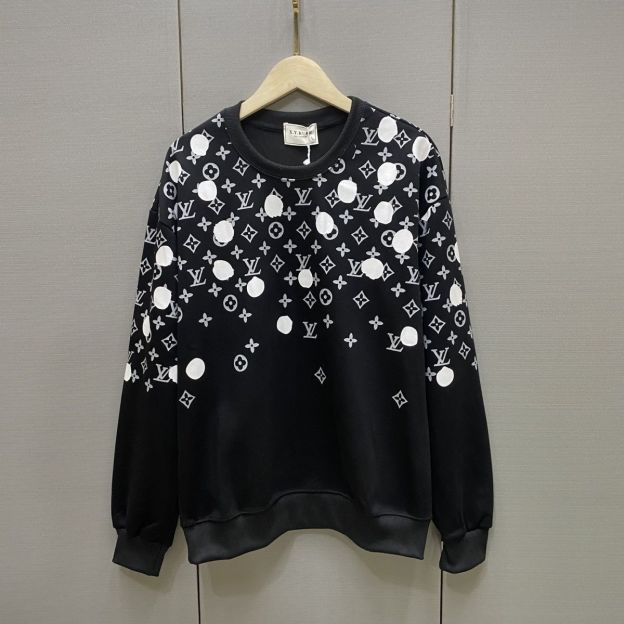 LOUIS VUITTON パーカー  ルイ・ヴィトンロゴ 丸襟 快適 人気　カジュアル   プリント長袖 秋冬 男女兼用