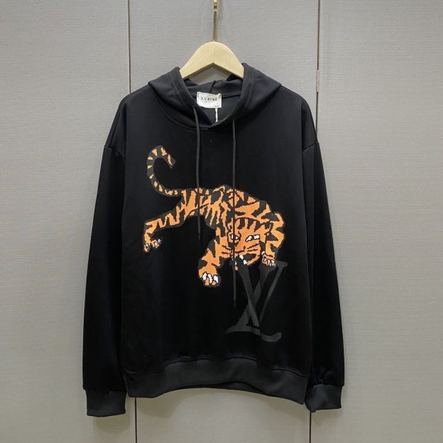 LOUIS VUITTON パーカー フード付き　ルームウェア  ルイ・ヴィトンロゴ ブランド  トラプリント  トップス 男女兼用