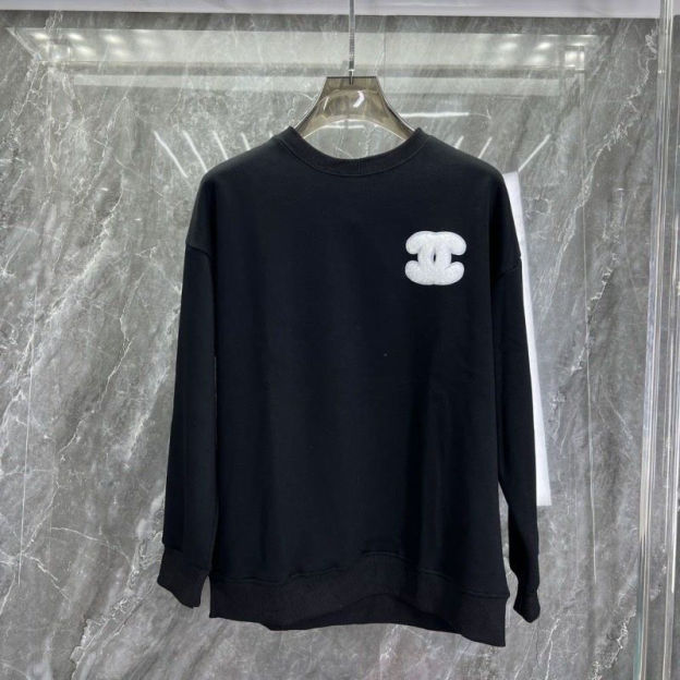 CHANEL パーカー 丸首 アルファベット シャネル 温かい秋服　CCのロゴ Logo 100%綿 ブラック ホワイト男女兼用