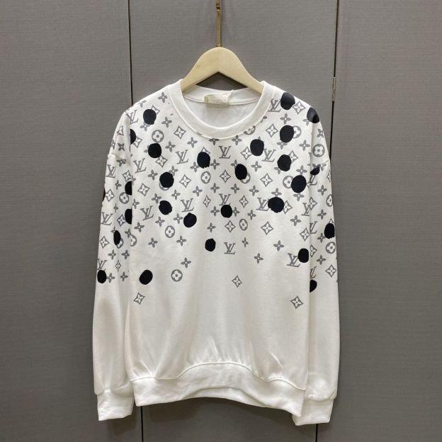 LOUIS VUITTON パーカー  ルイ・ヴィトンロゴ 丸襟 快適 人気　カジュアル   プリント長袖 秋冬 男女兼用
