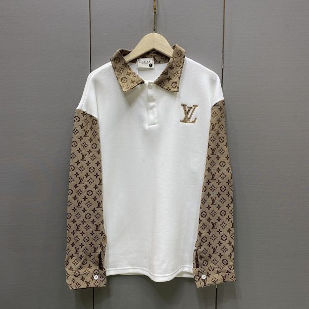 LOUIS VUITTON パーカー  ルイ・ヴィトンロゴ トレーナー  襟付き ゆったり 秋 冬  カジュアル おしゃれ