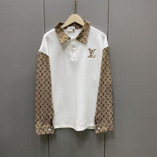 LOUIS VUITTON パーカー  ルイ・ヴィトンロゴ トレーナー  襟付き ゆったり 秋 冬  カジュアル おしゃれ