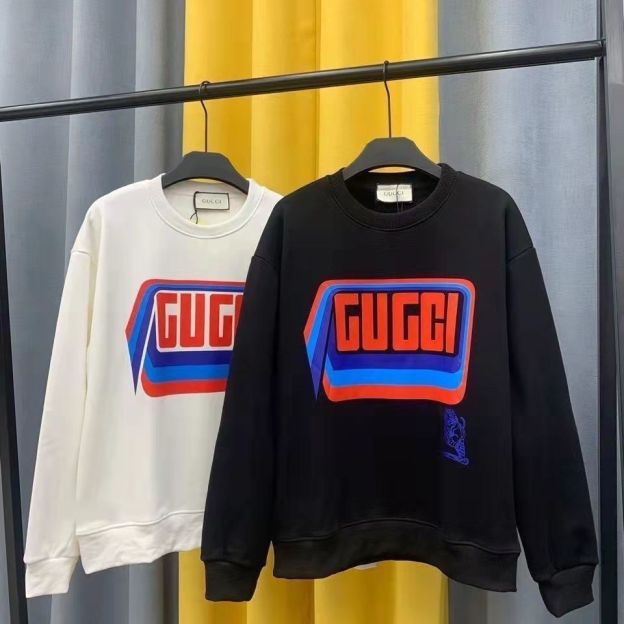 GUCCI2023秋ロゴプリント ゆったり おしゃれ バーカー 100%綿 男女兼用 春秋冬