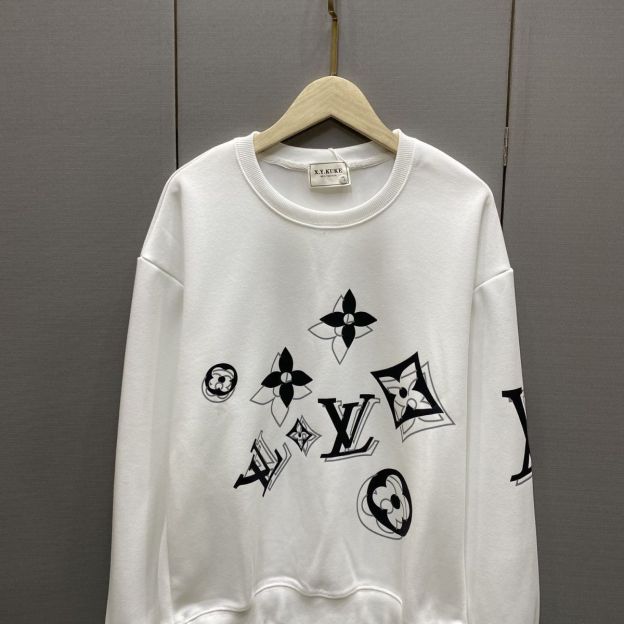 LOUIS VUITTON パーカー ロゴ 丸襟 カジュアル ストリート服　長袖　男女兼用