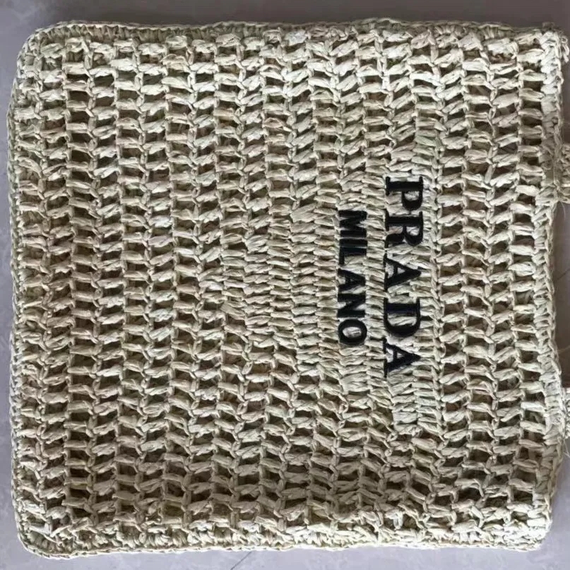 PRADA プラダ ロゴかぎ針編みトートバッグ