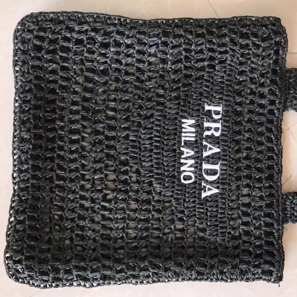 PRADA プラダ ロゴかぎ針編みトートバッグ