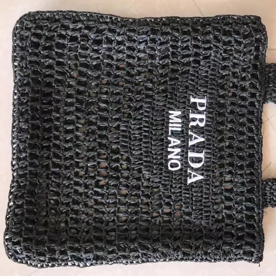 PRADA プラダ ロゴかぎ針編みトートバッグ