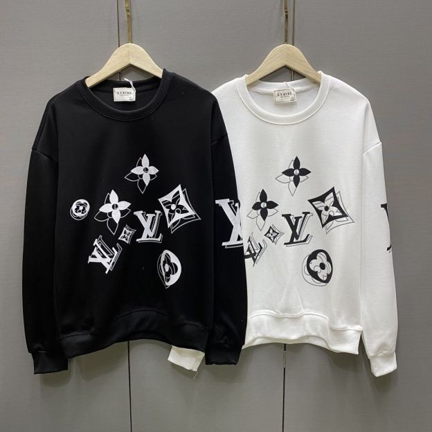 LOUIS VUITTON パーカー ロゴ 丸襟 カジュアル ストリート服　長袖　男女兼用