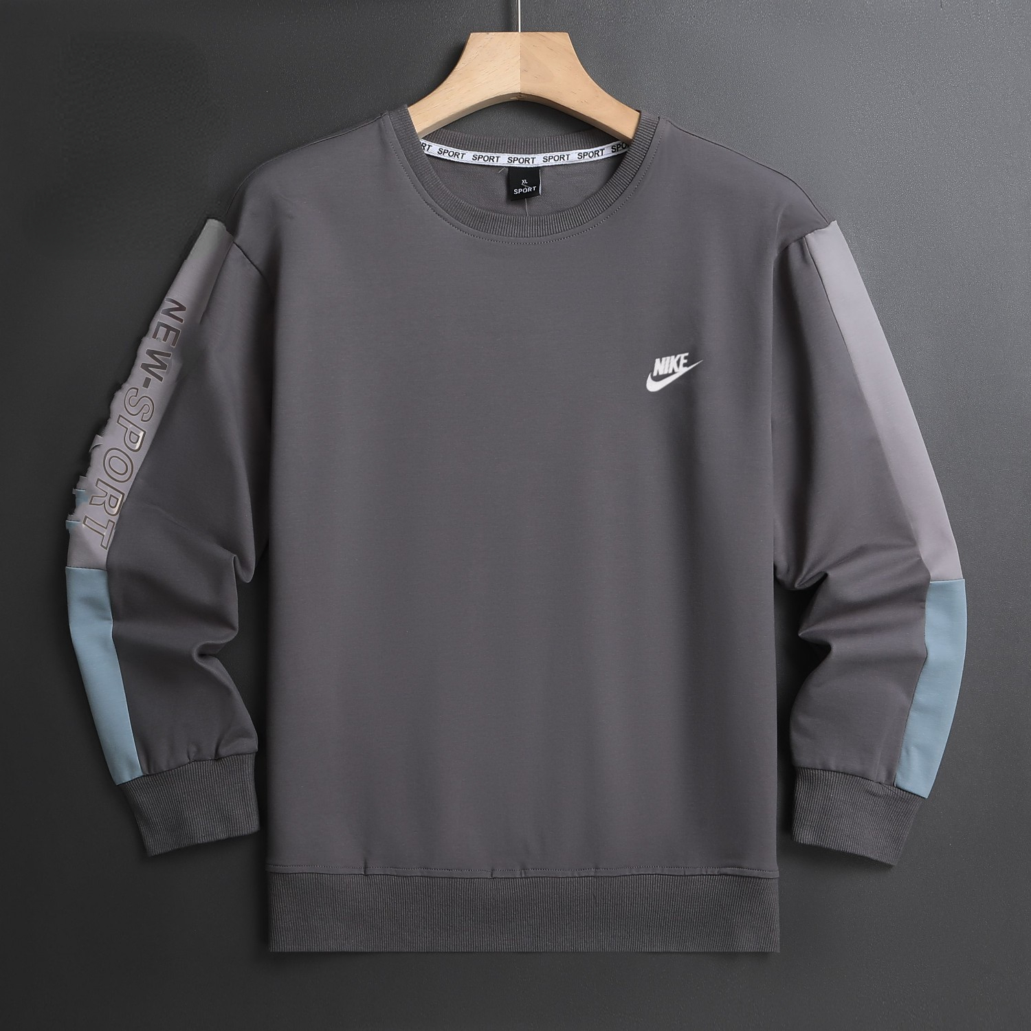 NIKE ADIDDS 2024秋 メンズスウェット クル 260g ブラック ダークグレー ライトグレー ブルー XL-5XL