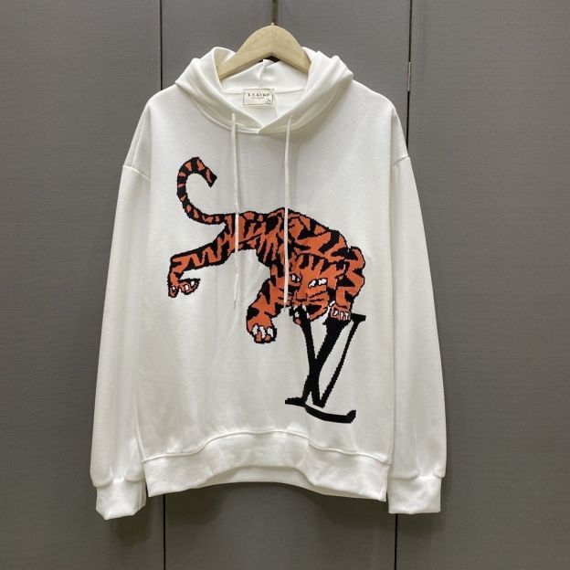 LOUIS VUITTON パーカー フード付き　ルームウェア  ルイ・ヴィトンロゴ ブランド  トラプリント  トップス 男女兼用