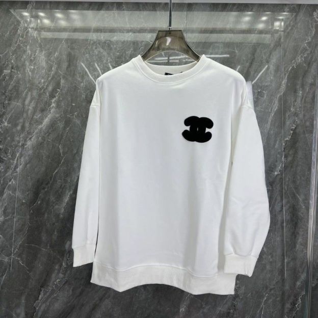 CHANEL パーカー 丸首 アルファベット シャネル 温かい秋服　CCのロゴ Logo 100%綿 ブラック ホワイト男女兼用