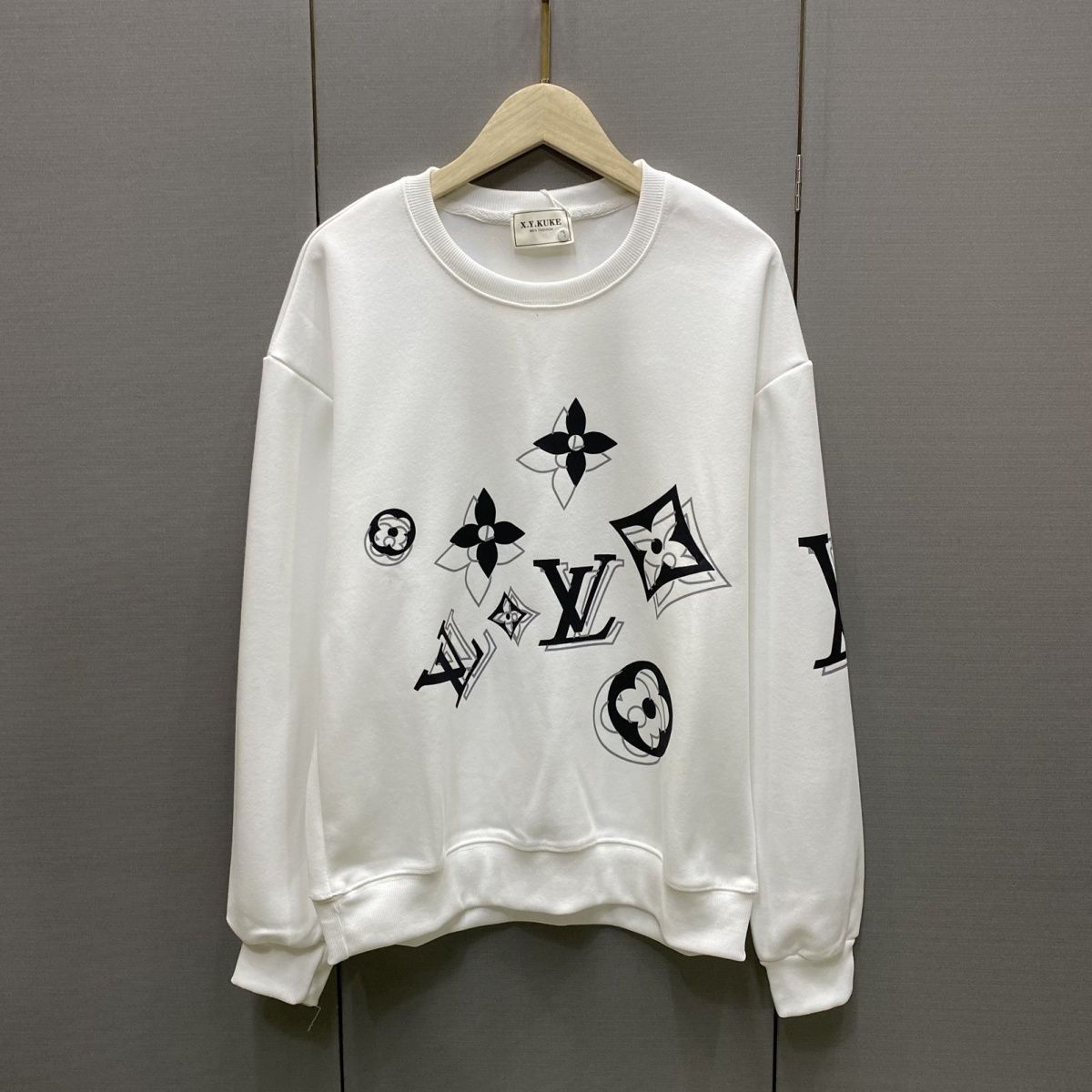 LOUIS VUITTON パーカー ロゴ 丸襟 カジュアル ストリート服　長袖　男女兼用
