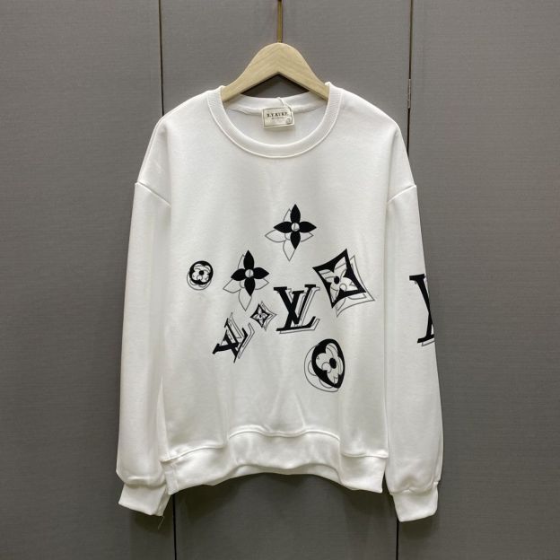 LOUIS VUITTON パーカー ロゴ 丸襟 カジュアル ストリート服　長袖　男女兼用