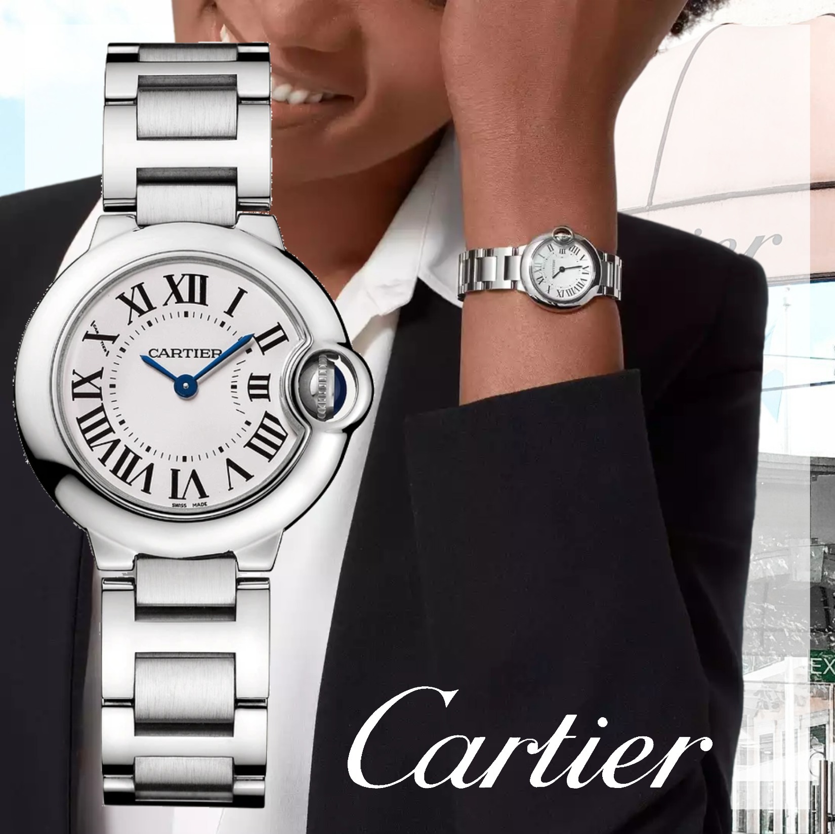 すぐ届く！ギフトに! CARTIER【カルティエ】バロン ブルー ドゥ ウォッチ
