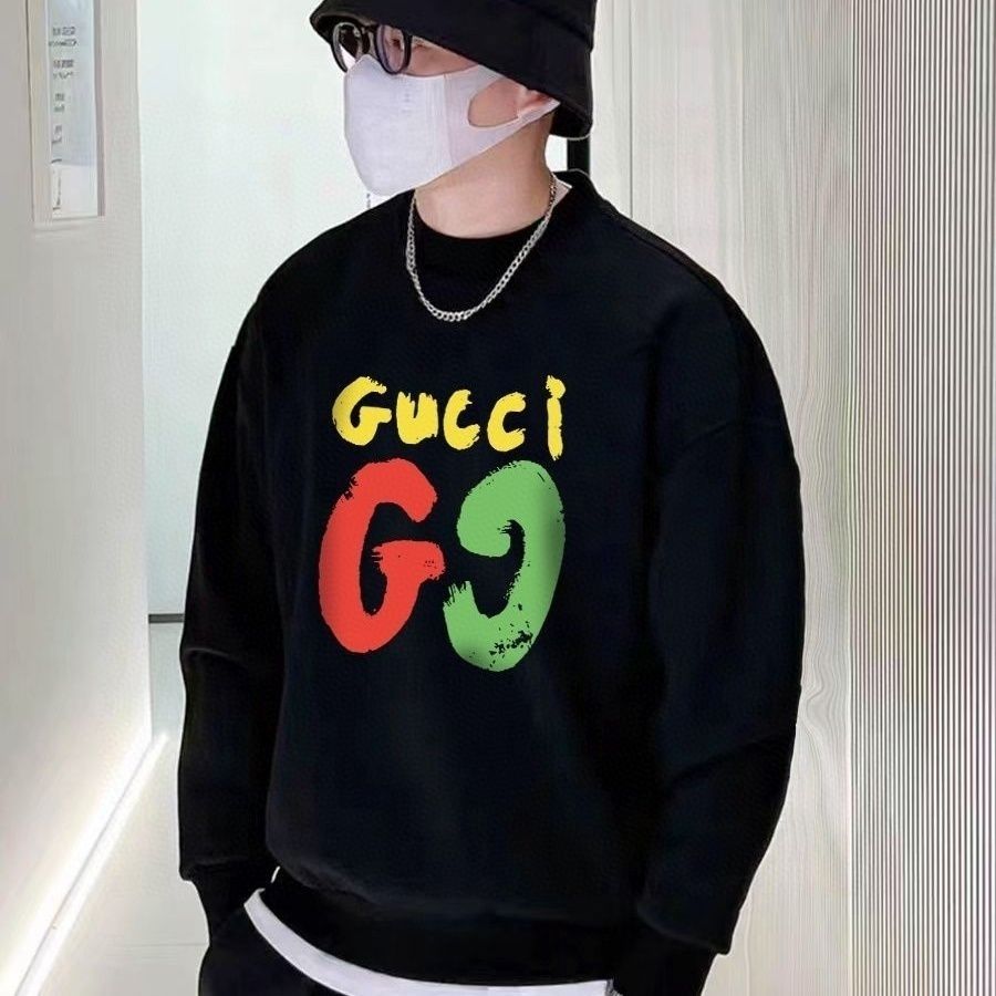GUCCI パーカー 長袖 ファッション 丸襟 人気 カジュアル グーチロゴプリント 男女兼用