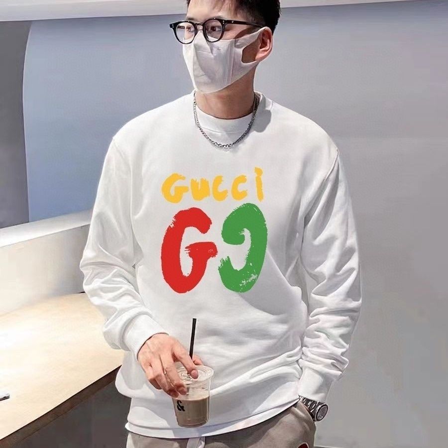 GUCCI パーカー 長袖 ファッション 丸襟 人気 カジュアル グーチロゴプリント 男女兼用