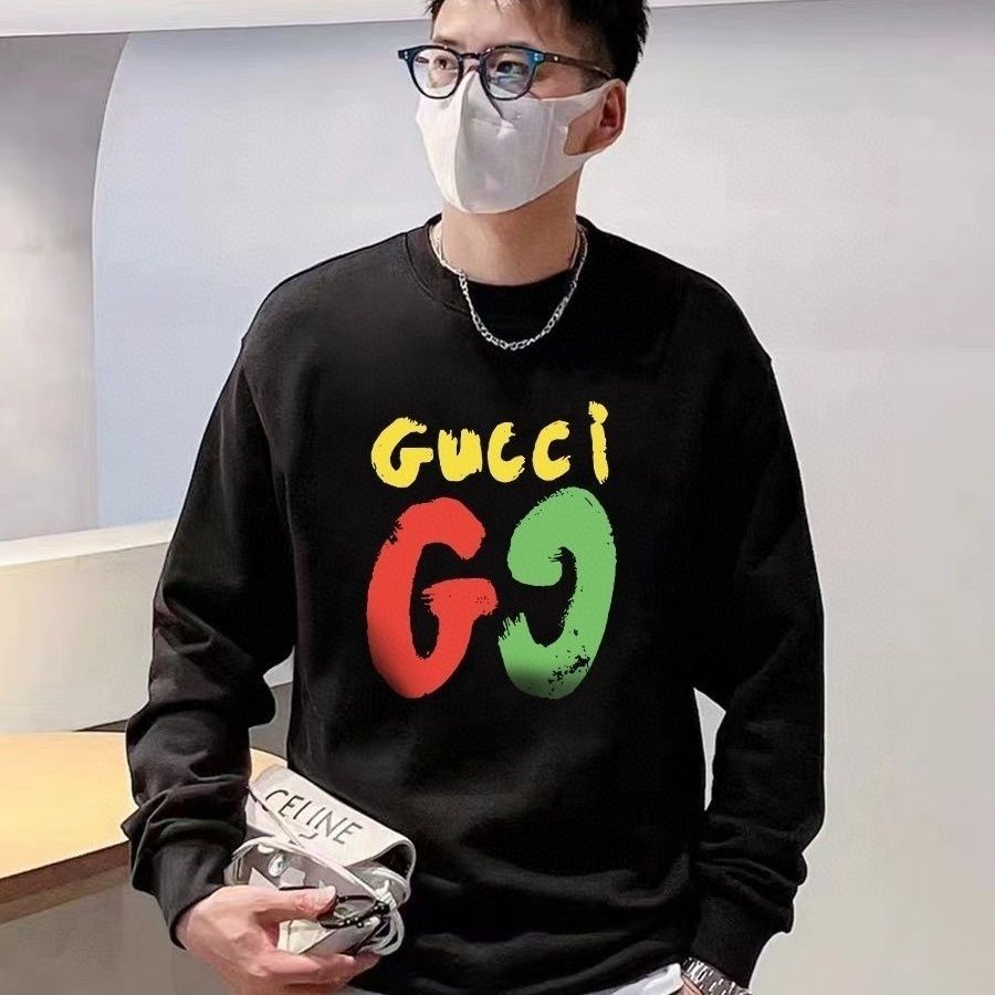 GUCCI パーカー 長袖 ファッション 丸襟 人気 カジュアル グーチロゴプリント 男女兼用