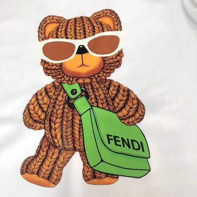FENDI  パーカー フェンディ 可愛い クマプレント図案 丸首 通勤 通学 秋冬服 男女兼用