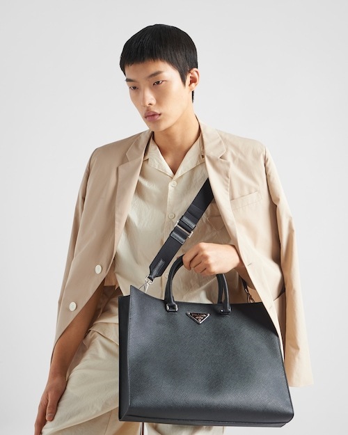 【高品質】★PRADA直営店★ブラック サフィアーノレザー トートバッグ-高島屋オンラインストア - 公式