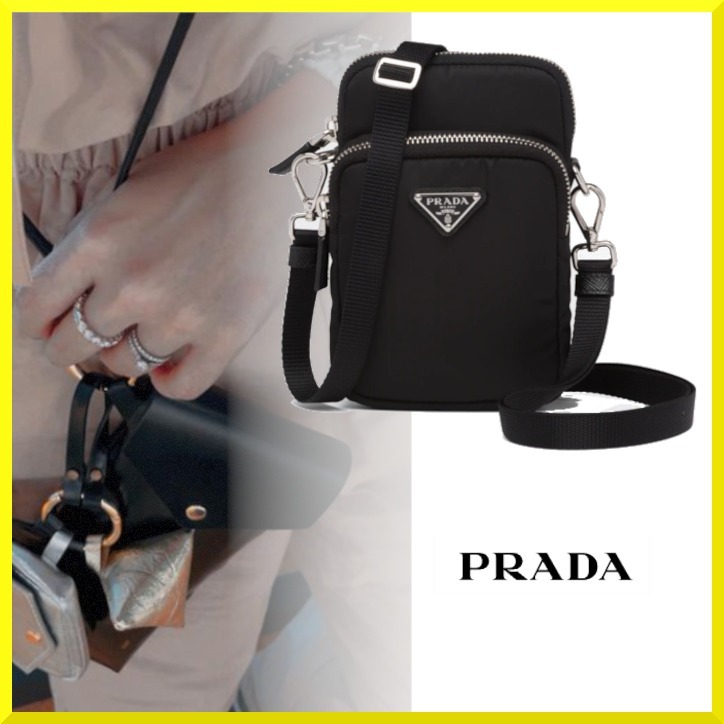 【高品質】PRADA*ロゴ サフィアーノレザー スマートフォンケース ブラック-高島屋オンラインストア - 公式