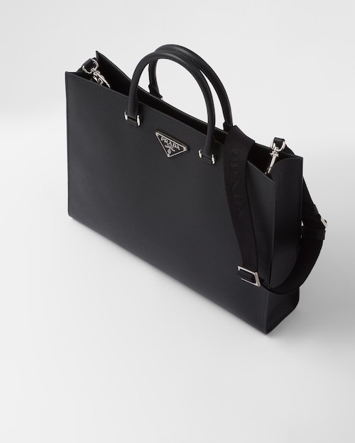 【高品質】★PRADA直営店★ブラック サフィアーノレザー トートバッグ-高島屋オンラインストア - 公式