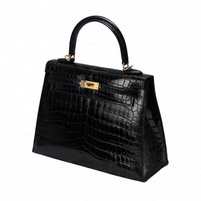エルメス HERMES ケリー ケリー25 クロコダイルニロティカス ブラック