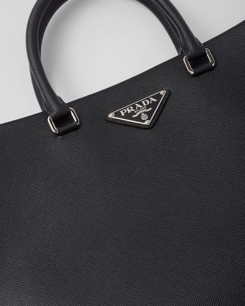 【高品質】★PRADA直営店★ブラック サフィアーノレザー トートバッグ-高島屋オンラインストア - 公式