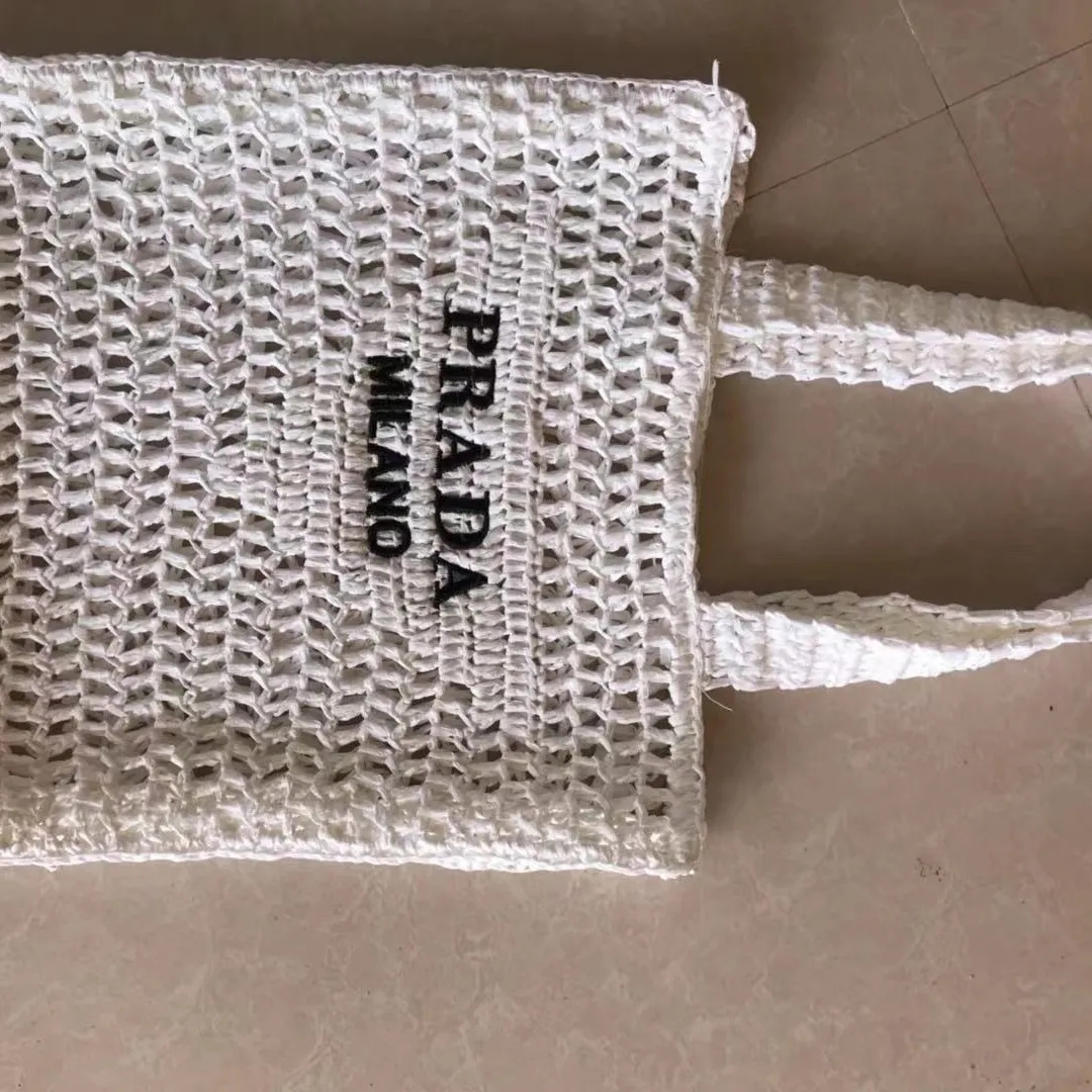 PRADA プラダ ロゴかぎ針編みトートバッグ