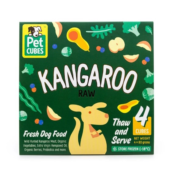 PETCUBES Dog Raw Kangaroo (7 trays x 320g/2.25kg)