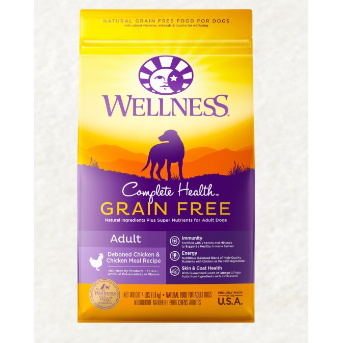 WELLNESS Dog Complete Health Grain Free Adult  (Deboned Chicken, Chicken Meal) 4lb, 24lb