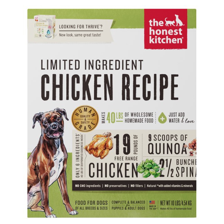 HONEST KITCHEN  Thrive (LID Chicken) Dehydrated All Life Stages (2lb, 4lb, 10lb)
