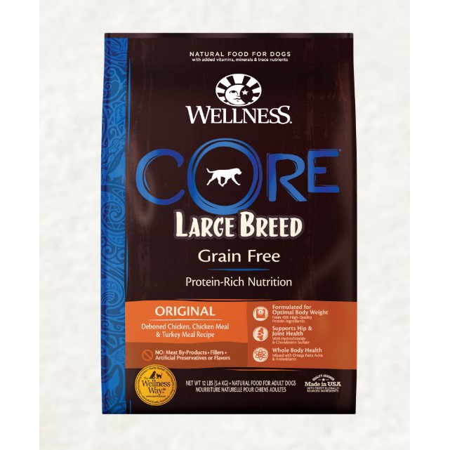 Wellness Dog CORE Grain Free Large Breed Original Formula Dry Food (24lb/10.89kg)